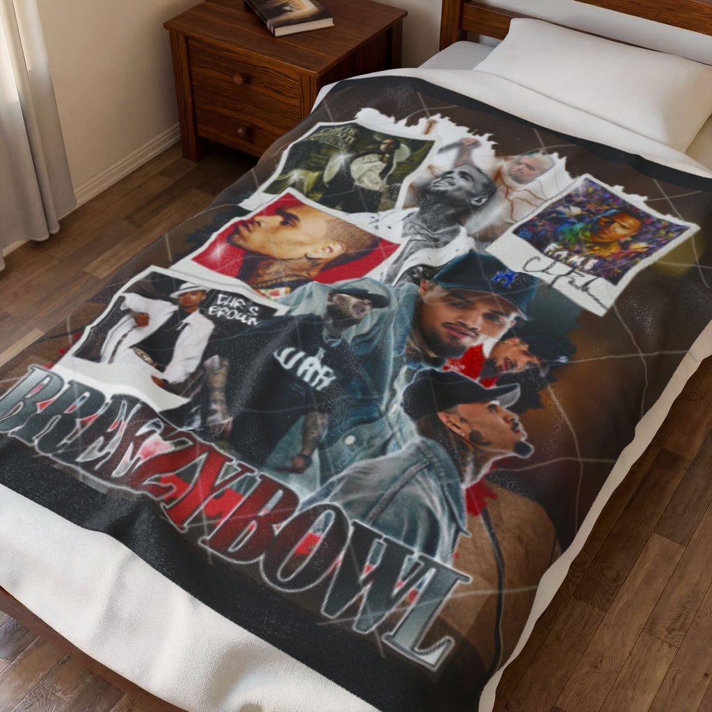 BreezyBowl Rap Collage Velveteen Plush Blanket