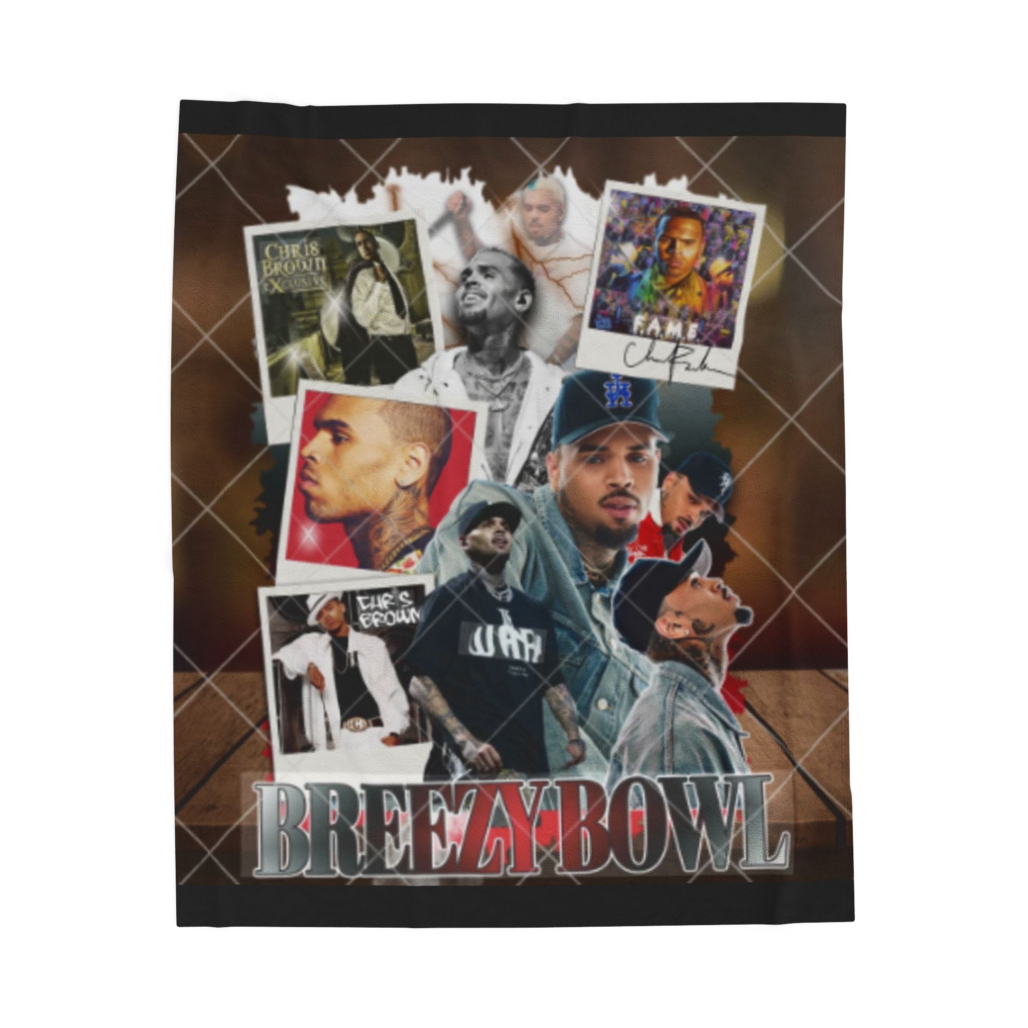 BreezyBowl Rap Collage Velveteen Plush Blanket