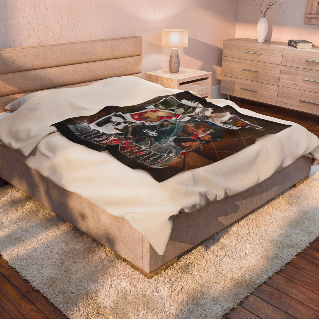 BreezyBowl Rap Collage Velveteen Plush Blanket